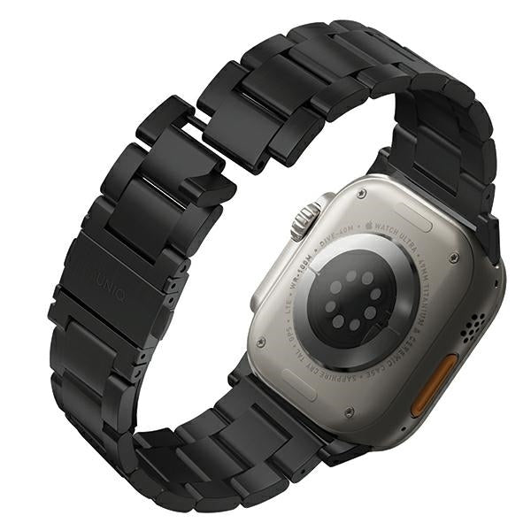 Uniq Osta rustfrit stål rem til Apple Watch 1/2/3/4/5/6/7/8/SE/SE2/Ultra 42/44/45/49 mm - sort
