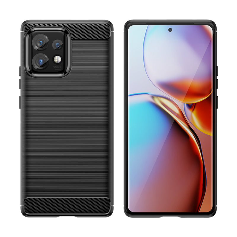 Carbon Case silikonhylster til Motorola Edge 40 Pro - sort