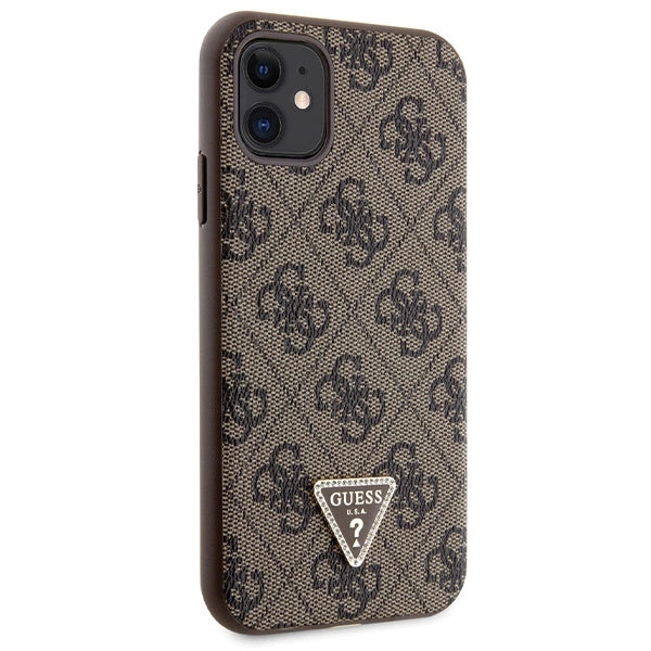 Guess GUHCN61P4TDSCPW Case for iPhone 11 / Xr - Brown Crossbody 4G Metal Logo
