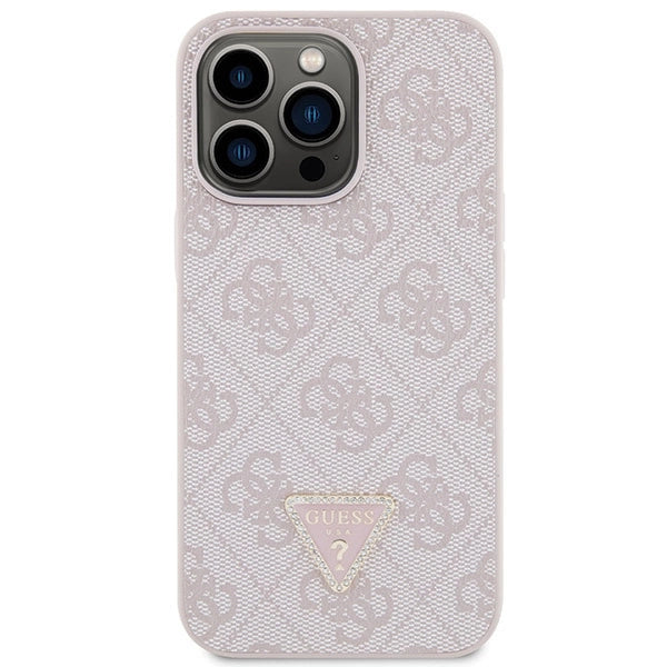 Guess GUHCP13XP4TDSCPP case for iPhone 13 Pro Max 6.7" - pink Crossbody 4G Metal Logo