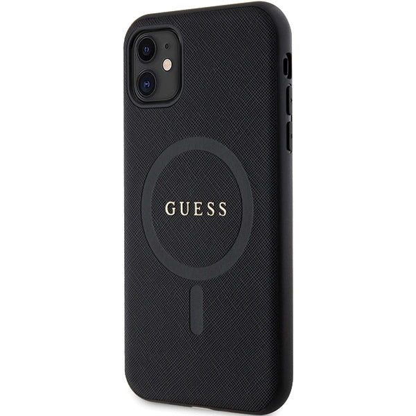 Guess GUHMN61PSAHMCK case for iPhone 11 / Xr - black Saffiano MagSafe