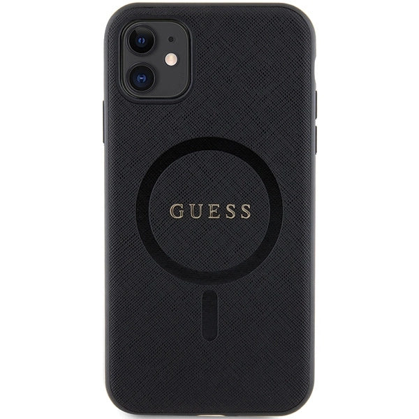 Guess GUHMN61PSAHMCK case for iPhone 11 / Xr - black Saffiano MagSafe