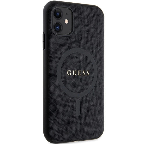 Guess GUHMN61PSAHMCK case for iPhone 11 / Xr - black Saffiano MagSafe