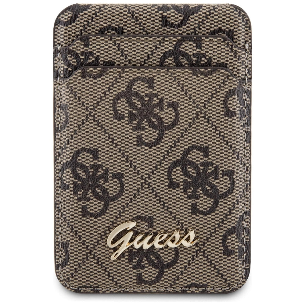 Guess Wallet Card Slot Stand GUWMSHG4SHW case - brown MagSafe 4G Classic Logo