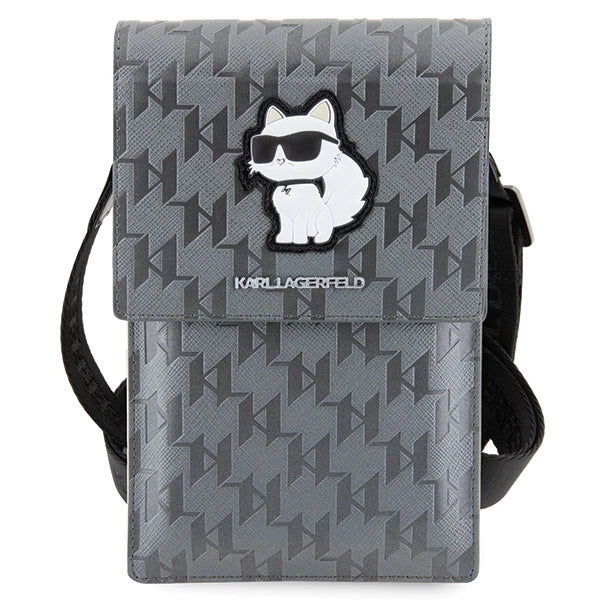 Karl Lagerfeld Case KLWBSAKHPCG Handbag - Silver Saffiano Monogram Choupette