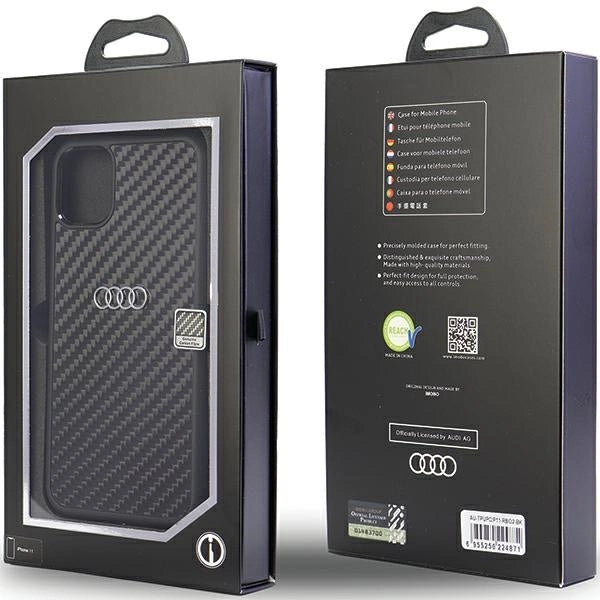Audi Carbon Fiber iPhone 11 / Xr 6.1" black/black hardcase AU-TPUPCIP11-R8/D2-BK