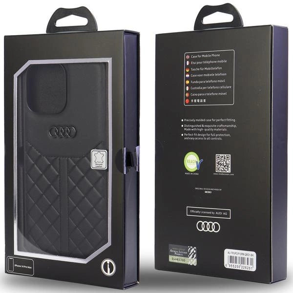 Audi Genuine Leather iPhone 13 Pro Max 6.7" black/black hardcase AU-TPUPPCIP13PM-Q8/D1-BK