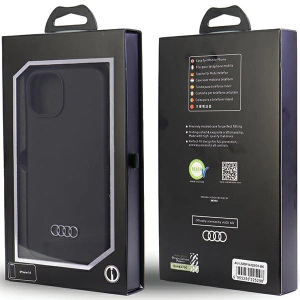 Audi Silicone Case iPhone 14 6.1" black/black hardcase AU-LSRIP14-Q3/D1-BK