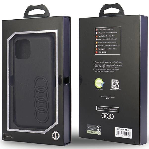 Audi syntetisk læder iPhone 11 Pro 5.8" sort/sort hardcase AU-TPUPPCIP11-TT/D1-BK