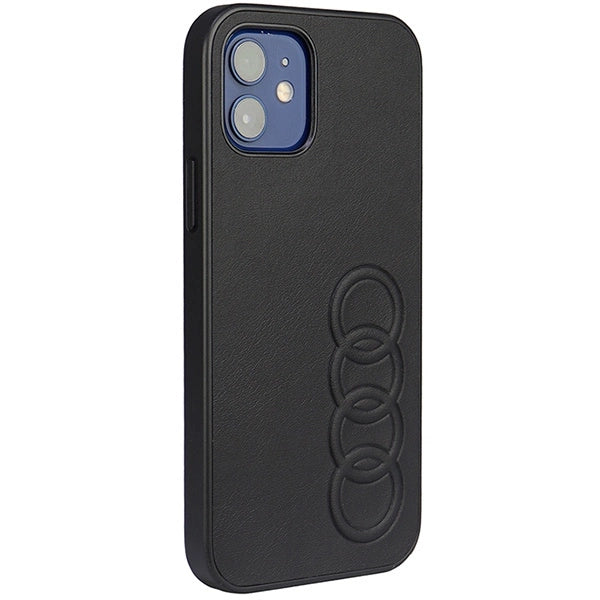 Audi Syntetisk Læder iPhone 12/12 Pro 6.1" sort/sort hardcase AU-TPUPCIP12P-TT/D1-BK