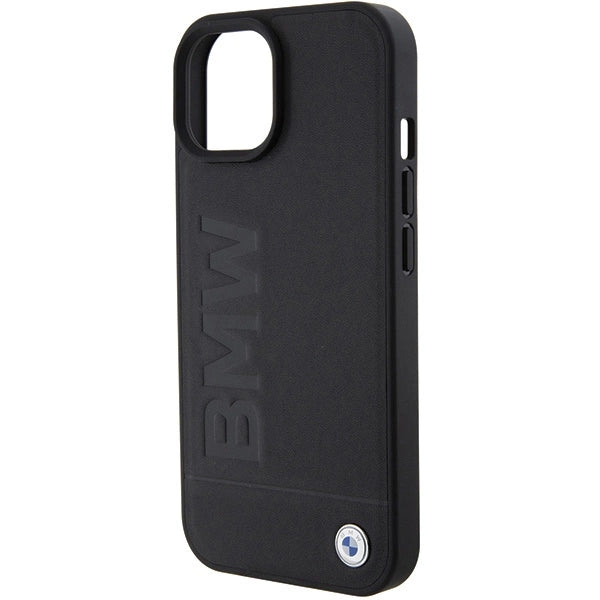 BMW Leather Hot Stamp case for iPhone 15 - black
