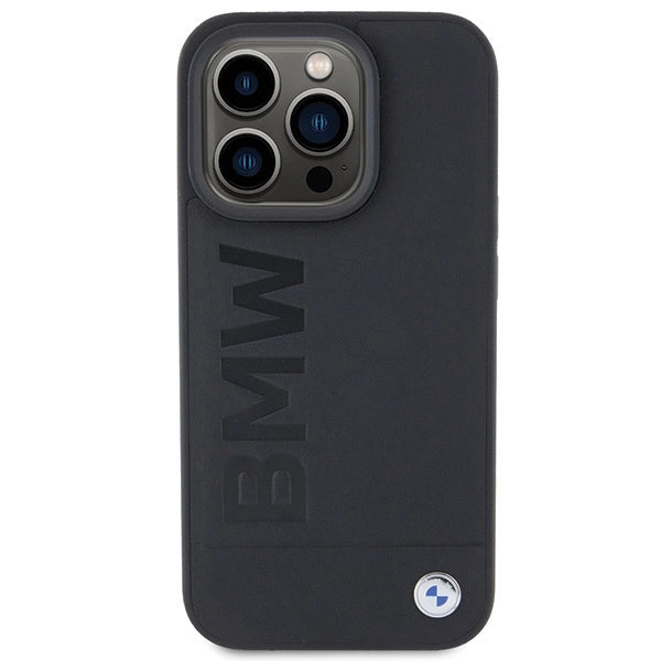 BMW læder Hot Stamp iPhone 15 Pro Max Case - sort