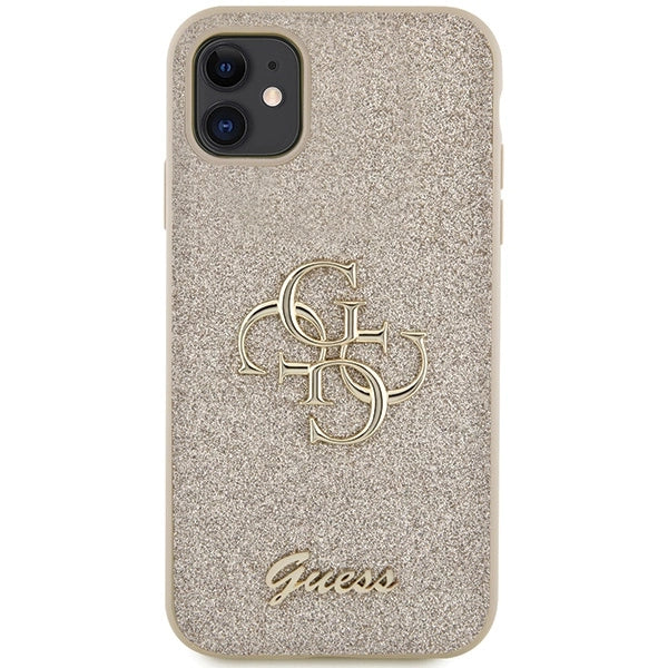 Guess GUHCN61HG4SGD case for iPhone 11 / Xr - gold Glitter Script Big 4G