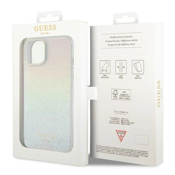 Guess IML Faceted Mirror Disco Iridescent case for iPhone 15 - multicolored
