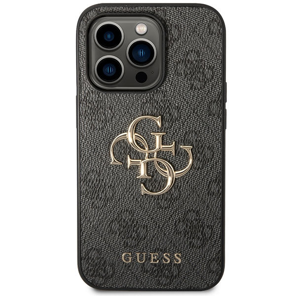 Guess 4G Big Metal Logo-hylster til iPhone 15 Pro Max - grå