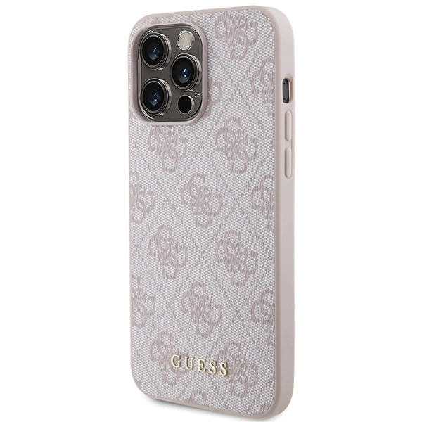Guess 4G Metal Gold Logo case for iPhone 15 Pro Max - pink