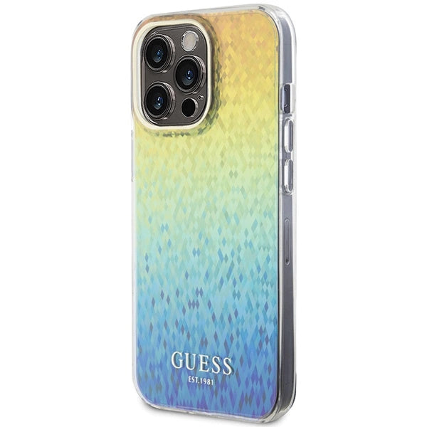 Guess IML Faceted Mirror Disco Iridescent Case til iPhone 15 Pro Max - flerfarvet