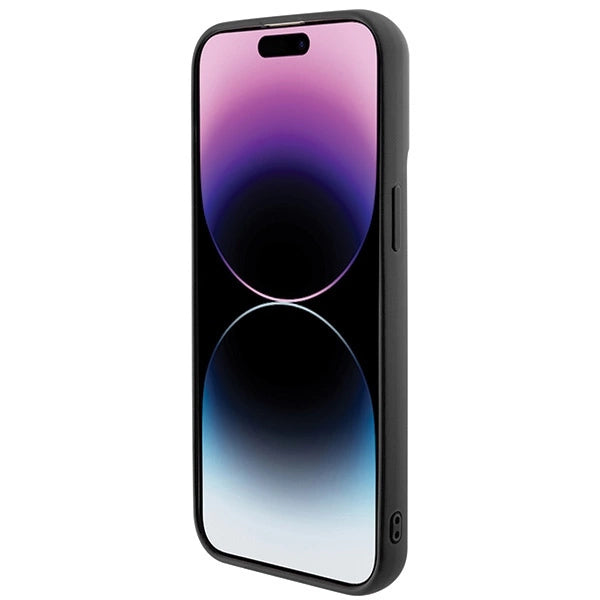 Guess Sequin Script Metallæske til iPhone 15 Pro Max - sort