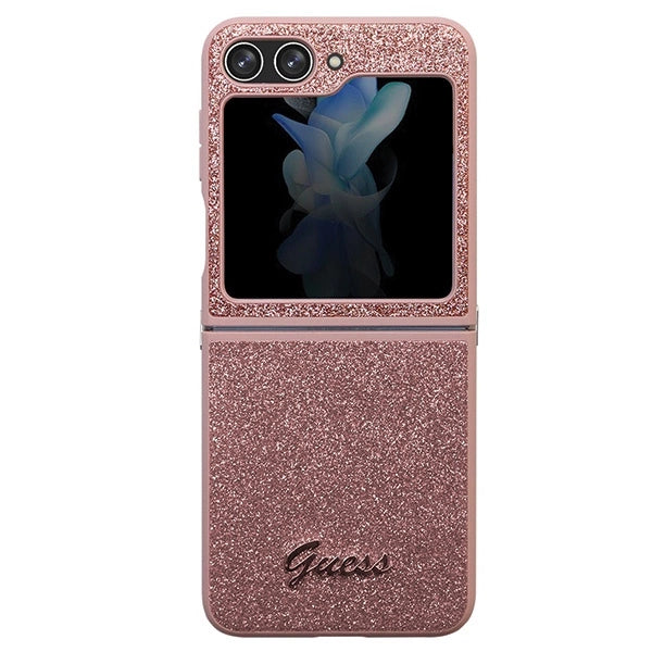 Guess Glitter Script case for Samsung Galaxy Z Flip 5 - pink