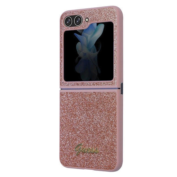 Guess Glitter Script case for Samsung Galaxy Z Flip 5 - pink
