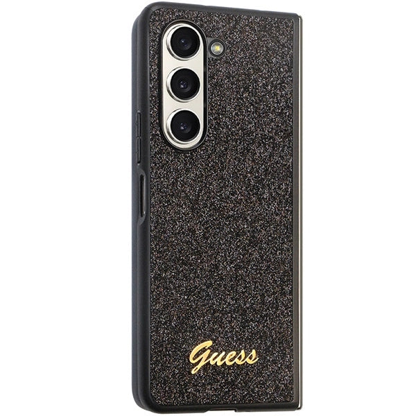 Guess Glitter Script-kasse til Samsung Galaxy Z Fold 5 - sort