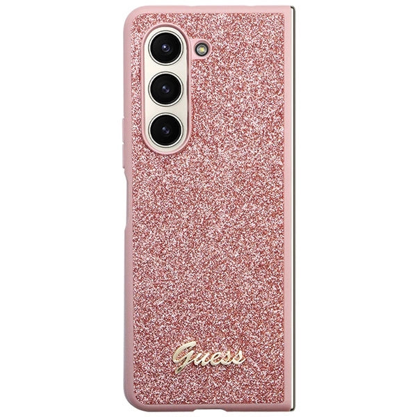 Guess Glitter Script case for Samsung Galaxy Z Fold 5 - pink