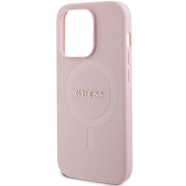 Guess GUHMP14XPSAHMCP-fodtæppe til iPhone 14 Pro Max - pink Saffiano MagSafe