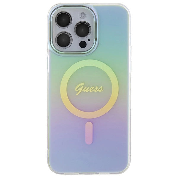 Guess IML Iridescent MagSafe case for iPhone 15 Pro - turquoise