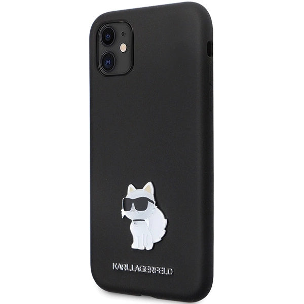 Karl Lagerfeld KLHCN61SMHCNPK case for iPhone 11 / Xr - black Silicone C Metal Pin