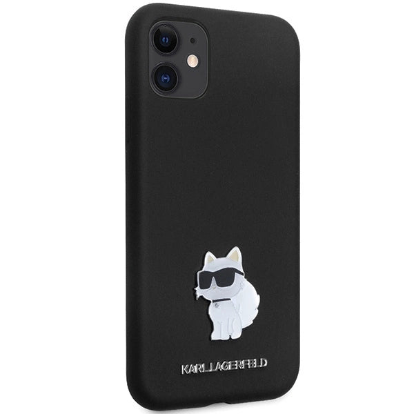 Karl Lagerfeld KLHCN61SMHCNPK case for iPhone 11 / Xr - black Silicone C Metal Pin
