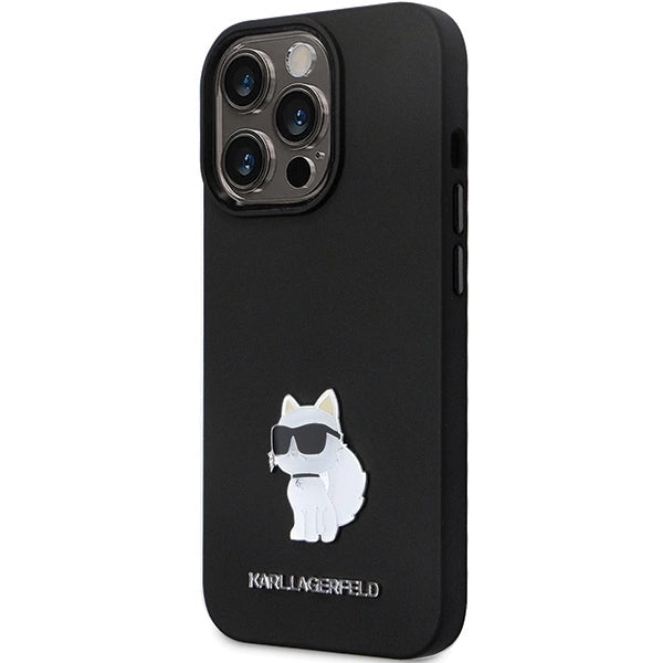 Karl Lagerfeld KLHCP13LSMHCNPK case for iPhone 13 Pro / 13 - black Silicone C Metal Pin
