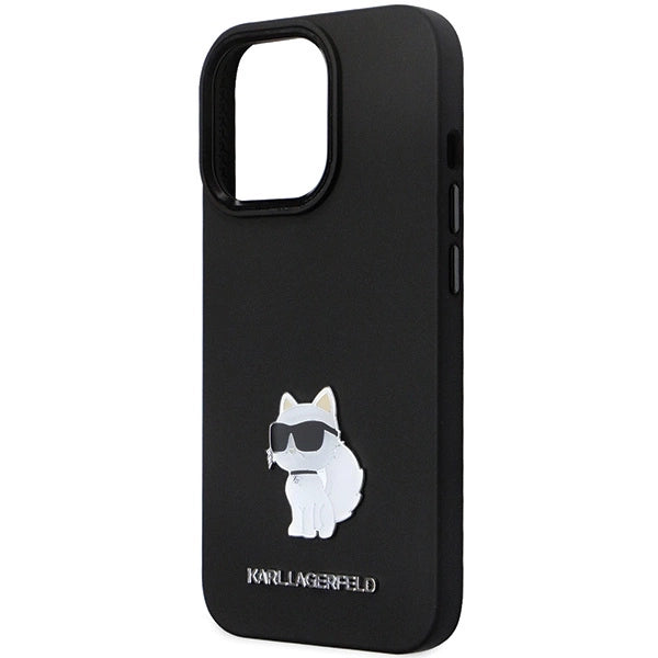 Karl Lagerfeld KLHCP13LSMHCNPK case for iPhone 13 Pro / 13 - black Silicone C Metal Pin