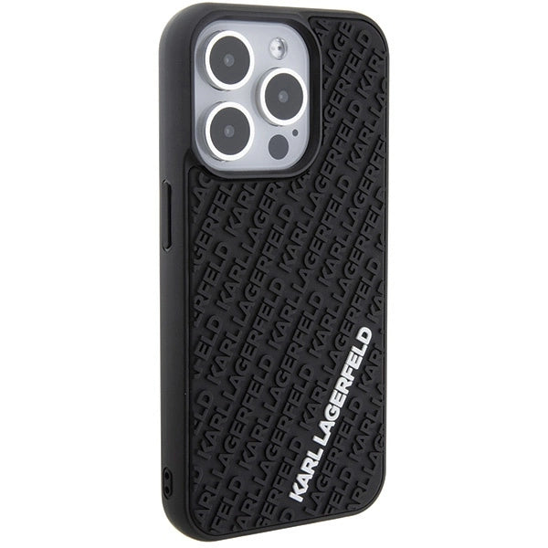 Karl Lagerfeld 3D Rubber Multi Logo case for iPhone 15 Pro - black