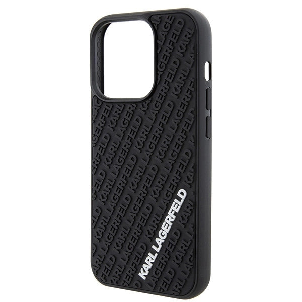 Karl Lagerfeld 3D Rubber Multi Logo case for iPhone 15 Pro - black