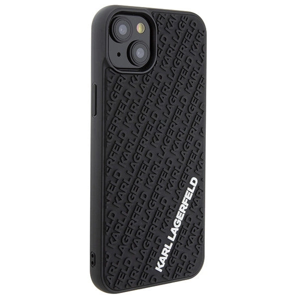 Karl Lagerfeld 3D Rubber Multi Logo case for iPhone 15 Plus - black