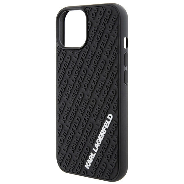 Karl Lagerfeld 3D Rubber Multi Logo case for iPhone 15 - black