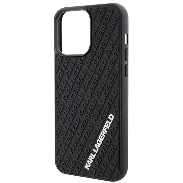 Karl Lagerfeld 3D Rubber Multi Logo case for iPhone 15 Pro Max - black