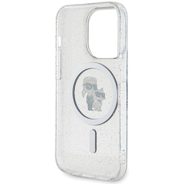 Karl Lagerfeld Karl&Choupette Glitter MagSafe case for iPhone 15 Pro - transparent