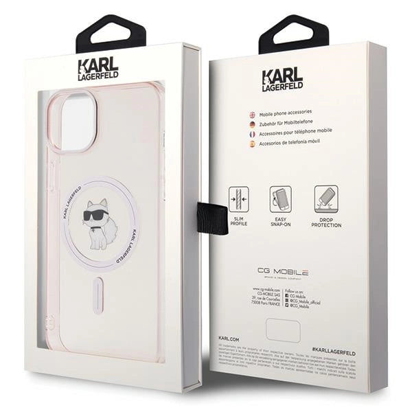Karl Lagerfeld IML Choupette MagSafe case for iPhone 15 Plus - pink