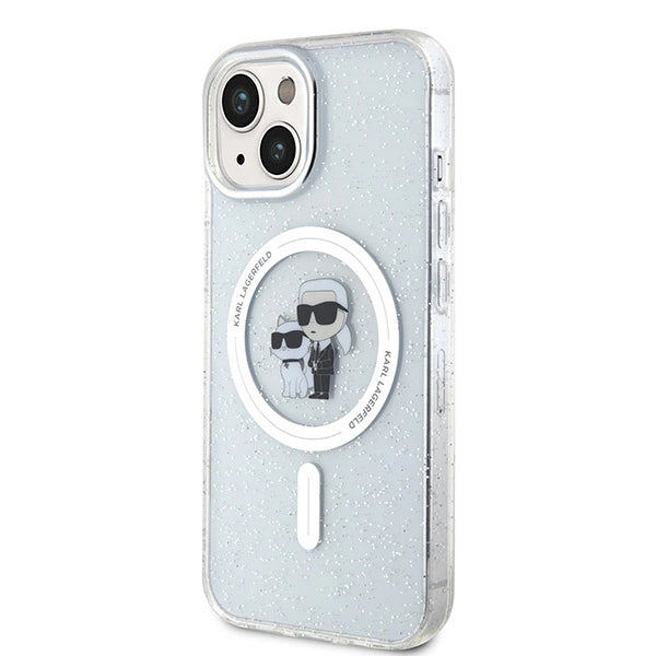 Karl Lagerfeld Karl&Choupette Glitter MagSafe case for iPhone 15 Plus - transparent
