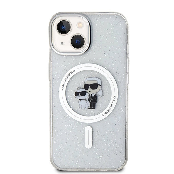 Karl Lagerfeld Karl&Choupette Glitter MagSafe case for iPhone 15 Plus - transparent