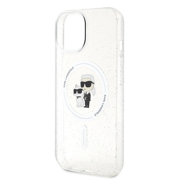 Karl Lagerfeld Karl&Choupette Glitter MagSafe case for iPhone 15 Plus - transparent