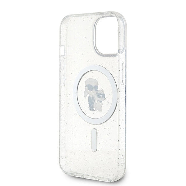 Karl Lagerfeld Karl&Choupette Glitter MagSafe case for iPhone 15 Plus - transparent