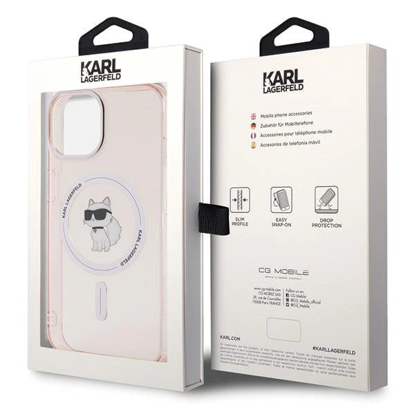 Karl Lagerfeld IML Choupette MagSafe case for iPhone 15 - pink
