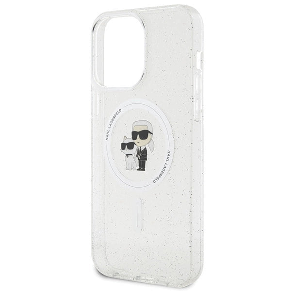 Karl Lagerfeld Karl&Choupette Glitter MagSafe case for iPhone 15 Pro Max - transparent
