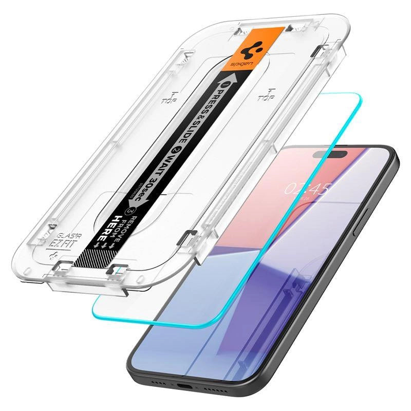 Spigen Glas.tR EZ Fit hærdet glas til iPhone 15 Plus / 16 Plus