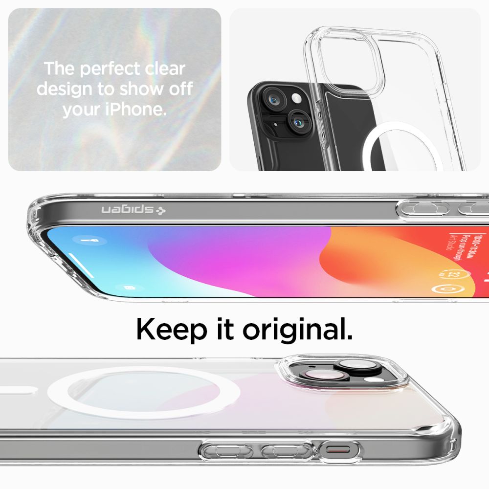 Spigen Ultra Hybrid Mag Case med MagSafe til iPhone 15 - hvid