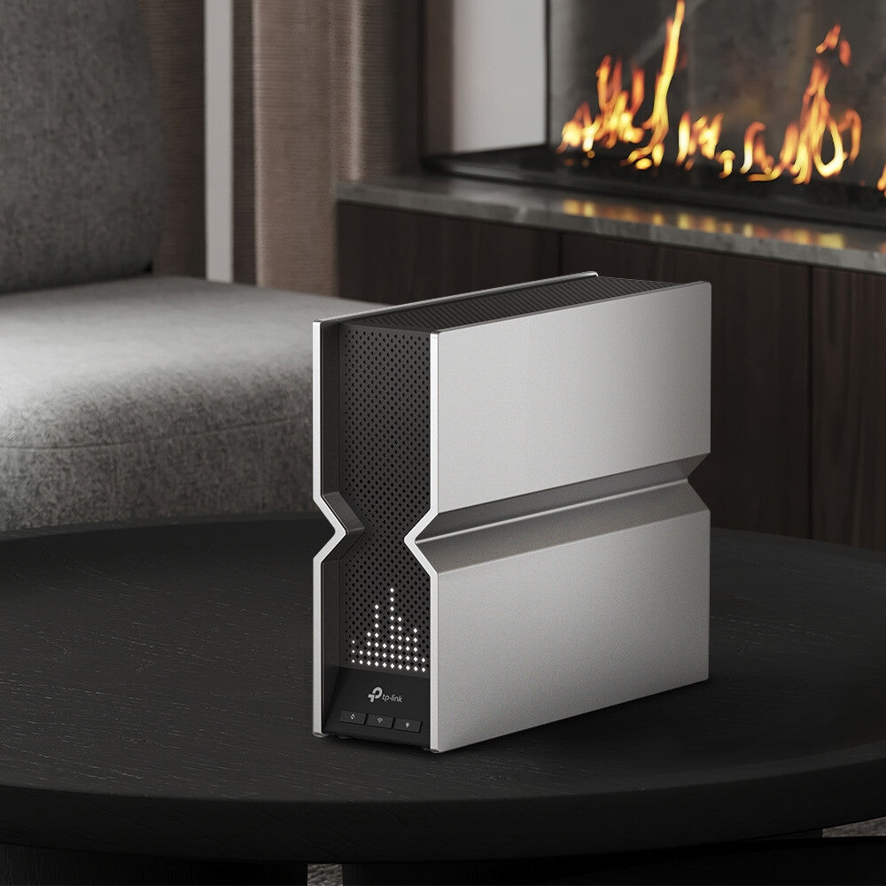 TP-Link Archer BE800 trådløs router Multi-Gigabit Ethernet Tri-band (2,4 GHz/5 GHz/6 GHz) Sort, Rustfrit stål