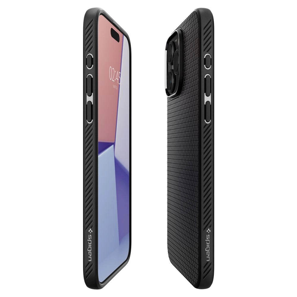 Spigen Liquid Air iPhone 15 Pro Case - Matte sort