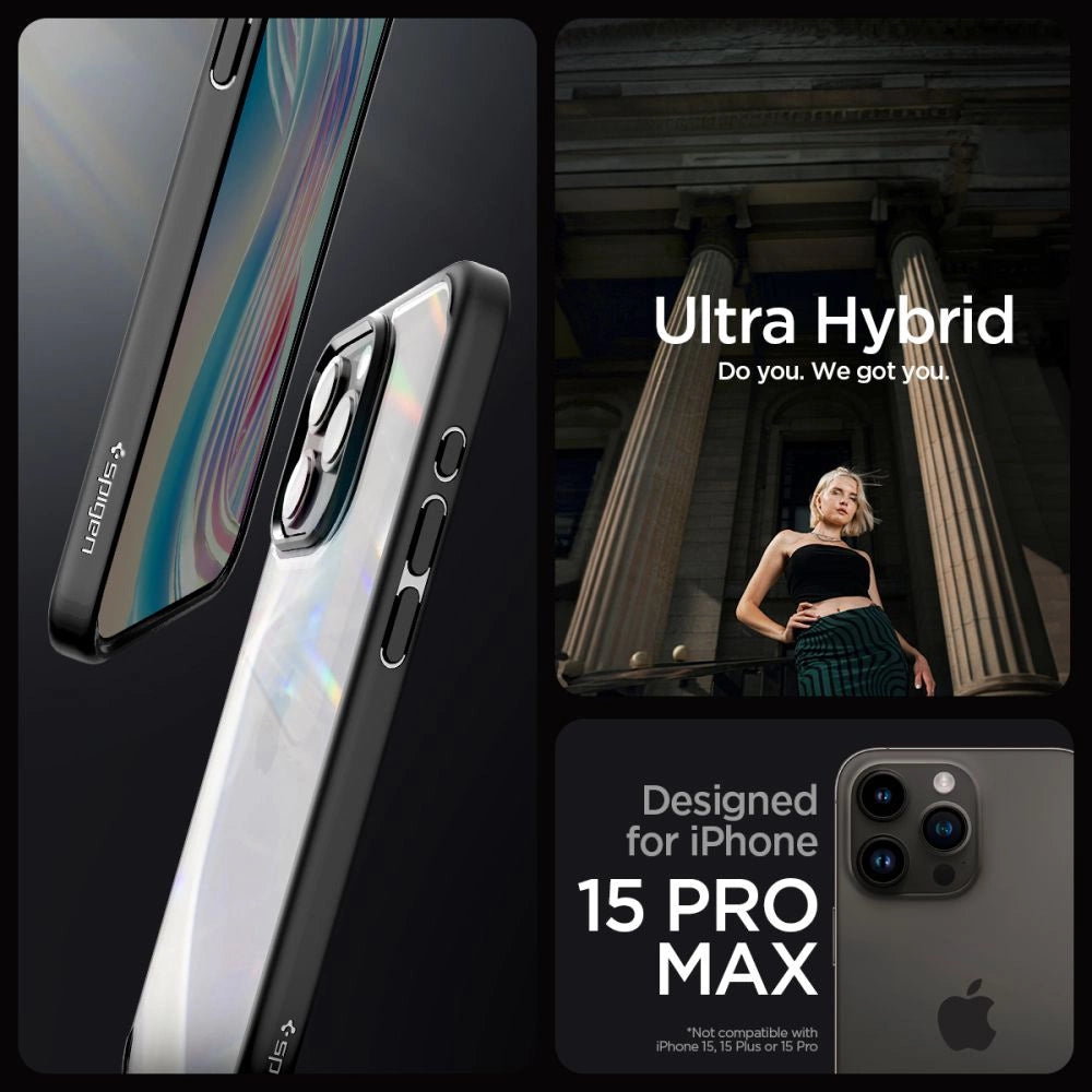 Spigen Ultra Hybrid iPhone 15 Pro Max - Matte sort